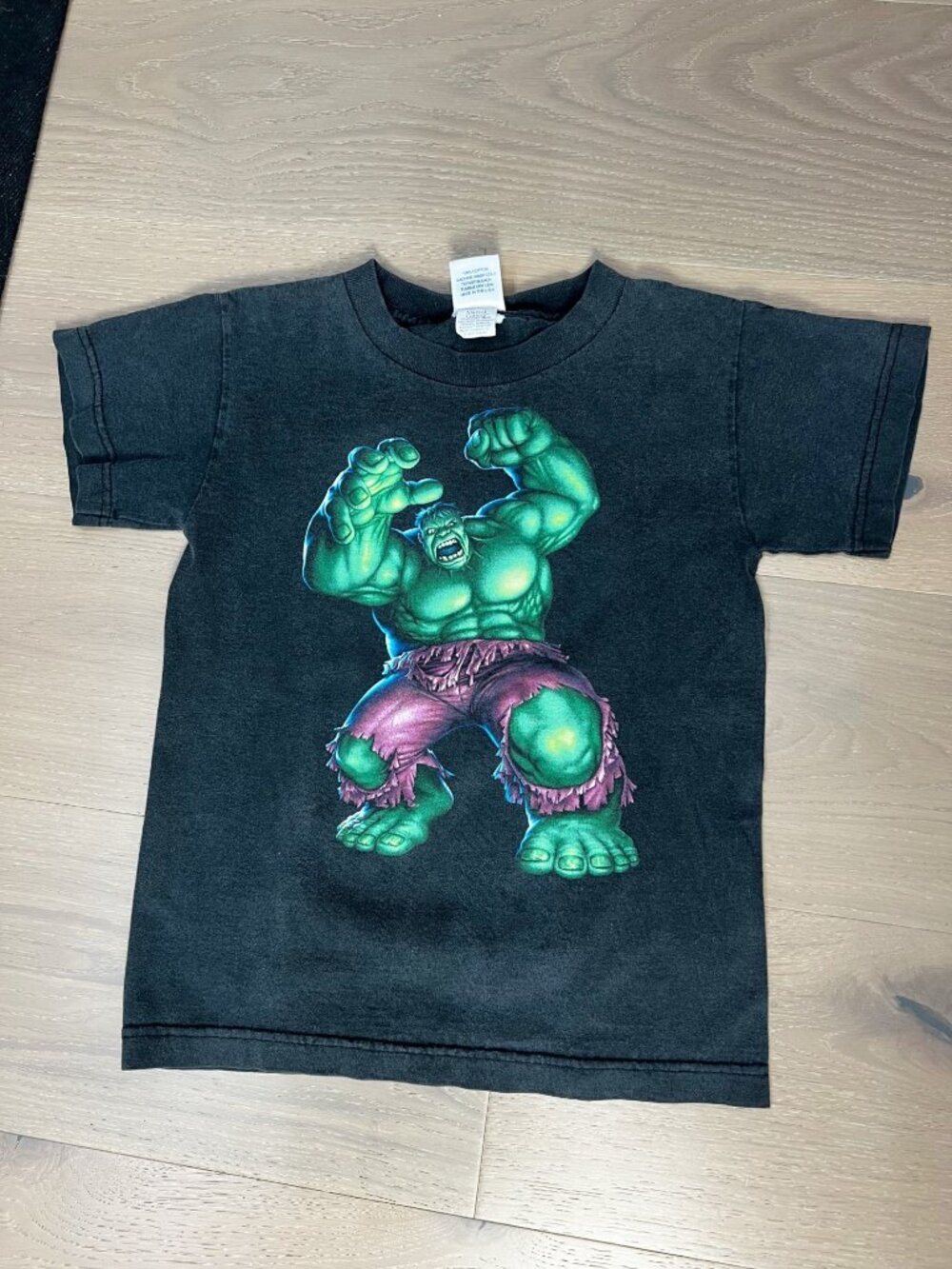Vintage 1997 Universal Kidz Incredible Hulk Marvel T-Shirt Black 10-12 USA